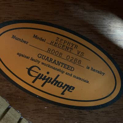 Epiphone  Zephyr Regent Reissue 2006 Vintage Sunburst MIK Korea Peerless Factory w/ OHSC image 22
