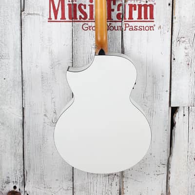 Schecter DJ Ashba Acoustic Electric Guitar Solid Spruce Top Satin White Finish image 10
