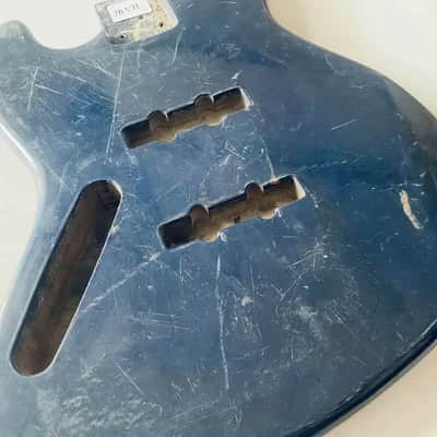 Blue Left Handed Jazz Bass Style Basswood Body image 5