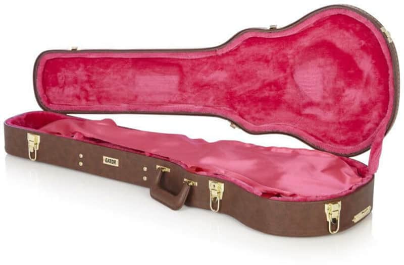 Gator Gibson Les Paul Guitar Deluxe Wood Case, Brown image 1