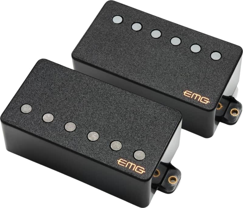 EMG 57/66 TW Active F-Spaced Humbucker Pickup Set, Black image 1
