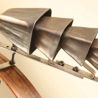 Rare 4 Pc. Tuned Cow Bell Set with Height-Adjustable Holder, Traps Era -1920s / INSPECTED & TESTED image 7