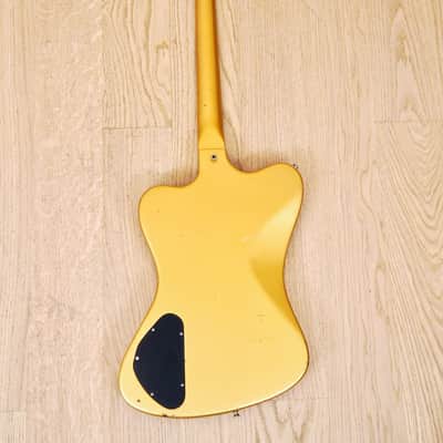 1980s Burny FB-85 F-Bird III Vintage Electric Guitar Gold Mist Poly P-90s, Japan image 3