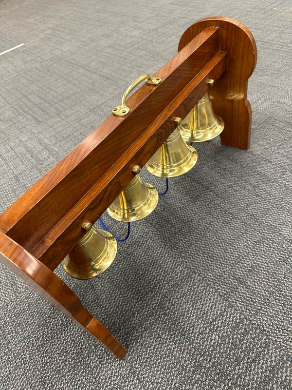 Temple Bell Set, Indian , 4 Bells, Pooja Bells, Puja, Brass Hanging Bells - EXCELLENT #2 image 1