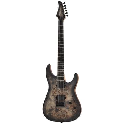 Schecter C-6 Pro Electric Guitar Burl Top, Coil Split Tap, Charcoal Burst image 1