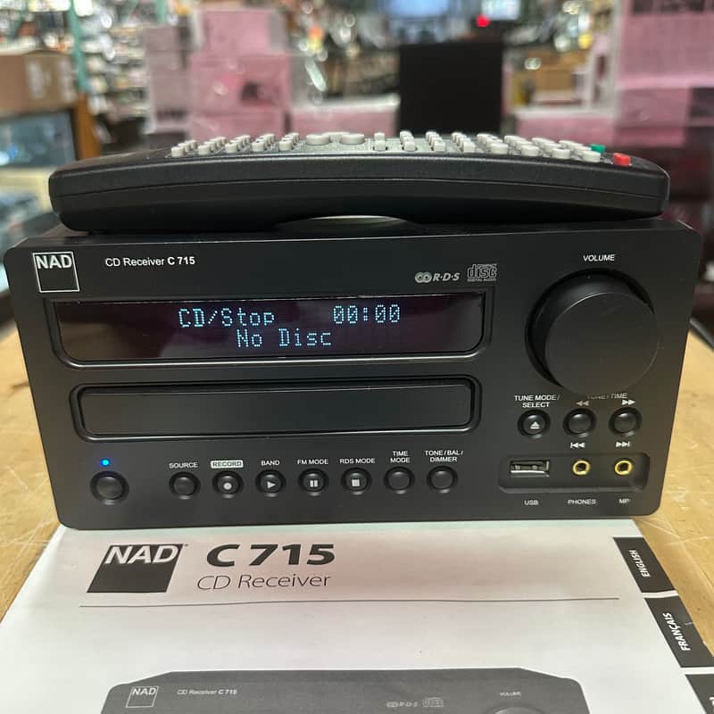 NAD C 715 CD Receiver – Compact Hi-Fi Stereo Receiver CD Player, AM/FM Tuner with Amp