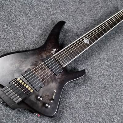 AGUDA Black hole 7 string Trans Black headless guitar image 5