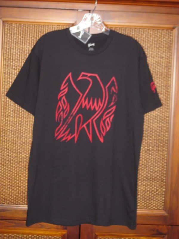 new A+ (with hang tag) genuine Gibson Firebird T-Shirt L (Large), Black with Red Graphic, 60% Cotton / 40% Polyester - short sleeve GIBS-GA-FBBML (GA-FBBML) UPC # 711106533902 image 1