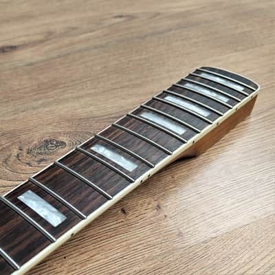Jazzmaster Compatible Rosewood and Roasted Maple Guitar Neck Nitro Satin 21 Fret Jumbo with Pearl Inlays image 9
