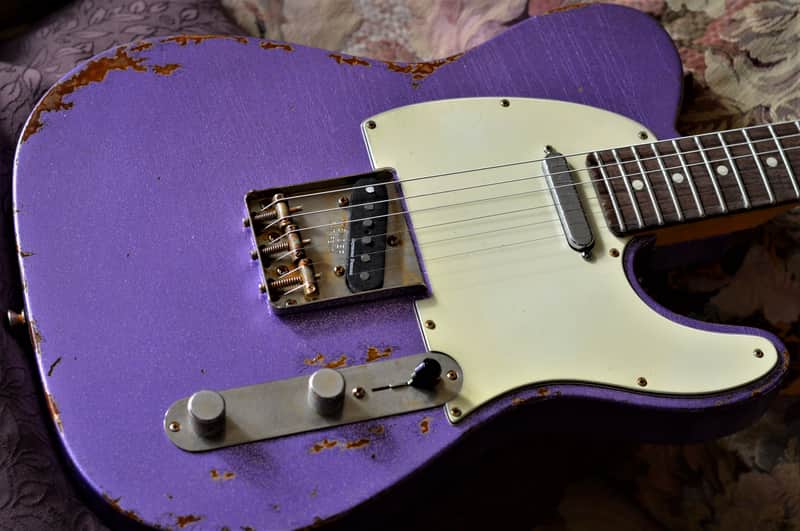 Fender Telecaster American Performer Relic 2019 Lavander Purple Sparkle Duncan Tele Stack image 1