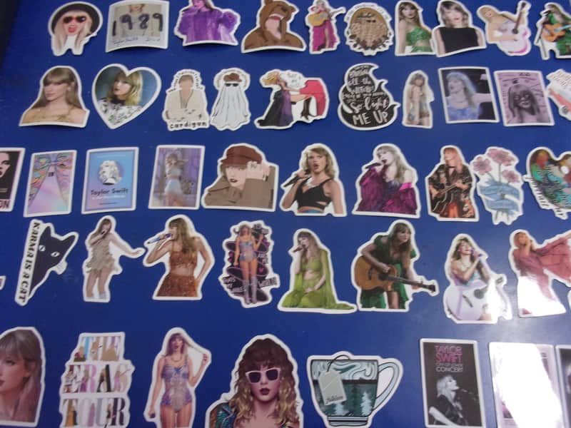Huge Lot #1 of 51 Gloss mini Taylor Swift die cut Decals / Stickers scrap book computer, phone, guitar case candy etc image 1
