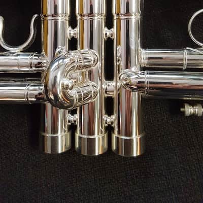 5 5/8 Big Bell Silver Trumpet Bb C Heavy Cap w/D2H Mouthpiece image 5