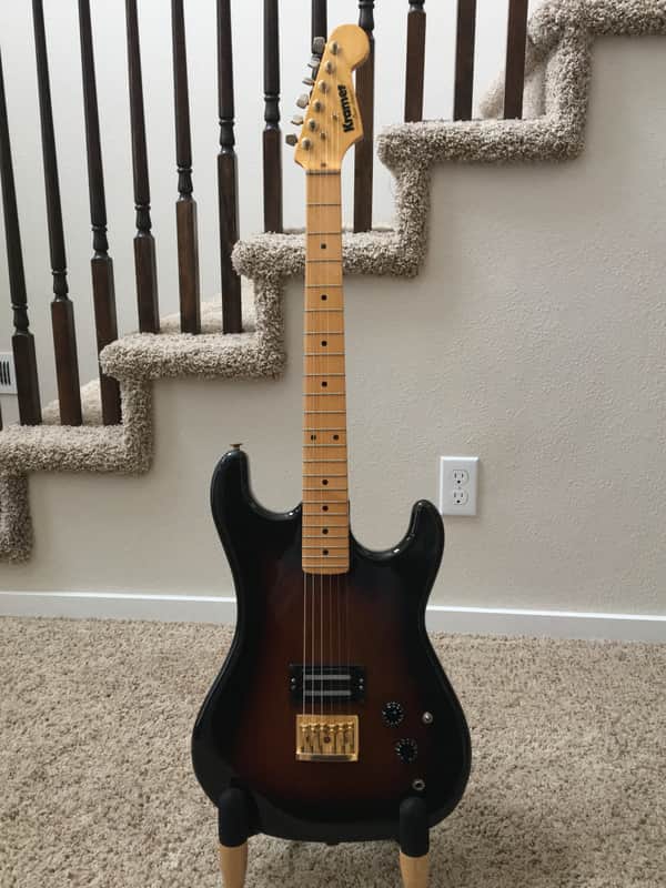 1981 Kramer Pacer Guitar Tobacco Burst "Strat Head" in excellent condition with OHSC image 1