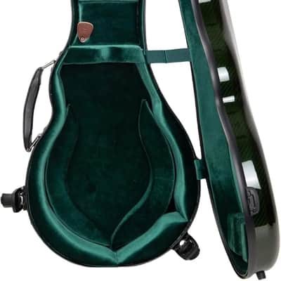 Crossrock Air Carbon Mandolin Case for F-Style (Fits Gibson F5) | Gloss 3K Carbon Weave Finish in Racing Green, TSA Lock, Backpack Straps, Dust Cover – Elite Flight Case image 7