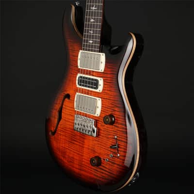 PRS SE Special Semi-Hollow in Orange Tiger Smokeburst with Gig Bag #H027476 image 2