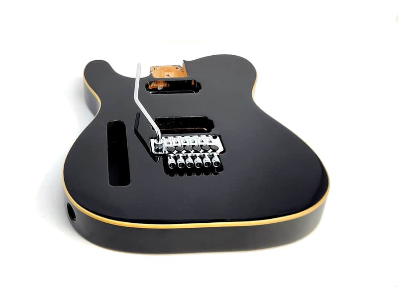 Brio Left Hand T-Style Black Floyd Rose Ready Cream Binding Belly Cut image 1