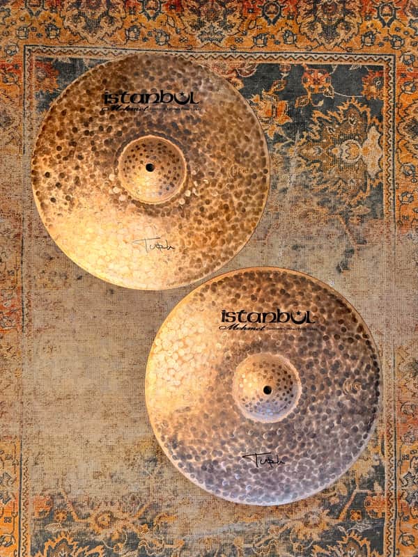 RARE Dark Raw Unlathed ISTANBUL Mehmet TURK 15” Hihats 1196 1438 g PERFECT! Deep Organic! image 1