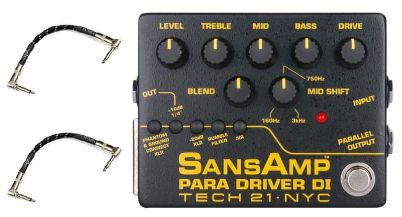 Tech 21 Sansamp Para Driver DI Preamp Pedal V2 100% Analog Circuitry ( 2 FENDER PATCH CABLES ) image 1