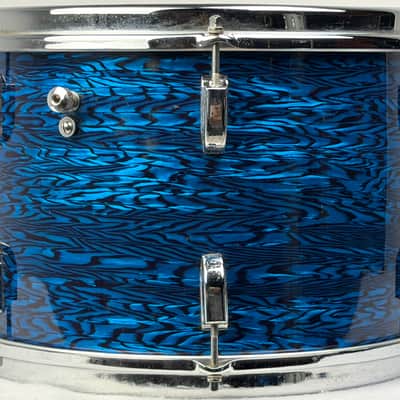 Leedy 20/13/16/18" Vintage 60's Drum Set - Blue Agate Partial Rewrap image 12