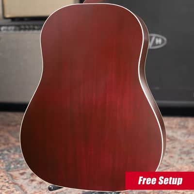 Gibson J-45 Special Acoustic/Electric Guitar - Satin Wine Red with Gig Bag image 2
