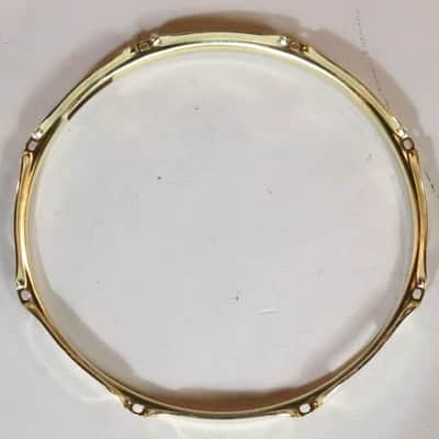 World Max 14" Brass Plated Steel Snare Side hoop 8 lug #2 image 8