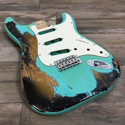 Made to Order - FRANCHIN Mercury guitar body Relic Aged 100% Nitro Lacquer COLOR OVER COLOR (Sunburst/ Black/ White/ Blue/ Green/ Yellow/ Red/ Pink/ Burgundy/ Purple/ Gold/ Silver, etc.) Basswood Poplar Stratocaster-Strat-S-Style Made in Italy image 22