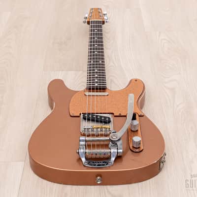 Snakehead T-Style Double Cutaway, MJT Body & Fender-Licensed Musicraft Neck, Copper Lacquer w/ Bigsby, Porter Pickups, Case image 11