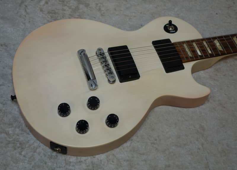 2013 USA Gibson Les Paul LPJ electric guitar in rubbed white satin