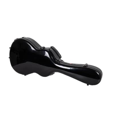 Crossrock Fiberglass Case fits 12-Fret 000/OM Acoustic Guitars, with Accessory Compartment, Backpack Straps, TSA Lock-Black (CRF2020-00012BK) image 4