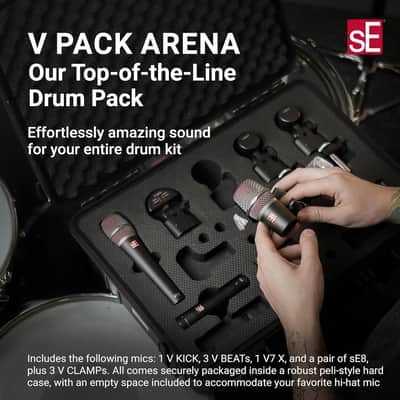 sE Electronics V Pack feat V Kick, 3 V Beat w/clamps, V7 X Pair of sE8 with Case image 2