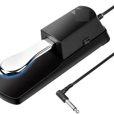 Sustain Pedal for Keyboard Piano Universal Metal Foot Controller with Polarity Switch 5ft Cable for Digital electric Piano MIDI Synthesizer image 1