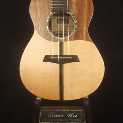 Handmade Concert Ukulele, Solid Ziricote & Spruce, Carved backboard, Soft-bag, Bruce Wei UG15-2894 image 8