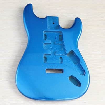 Metallic Blue Guitar Strat Style Poplar Wood Body image 1