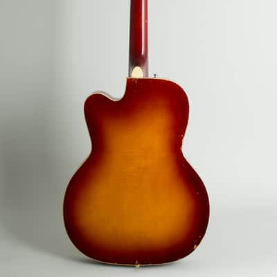 Silvertone Thin Twin Model 1369L Semi-Hollow Body Electric Guitar, made by Kay (1957), ser. #L7969-5905, black tolex hard shell case. image 2