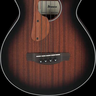 Ibanez AEGB24EMHS - 4 String Acoustic Electric Bass Guitar - Mahogany Sunburst High Gloss (AEGB24EMHS) image 14