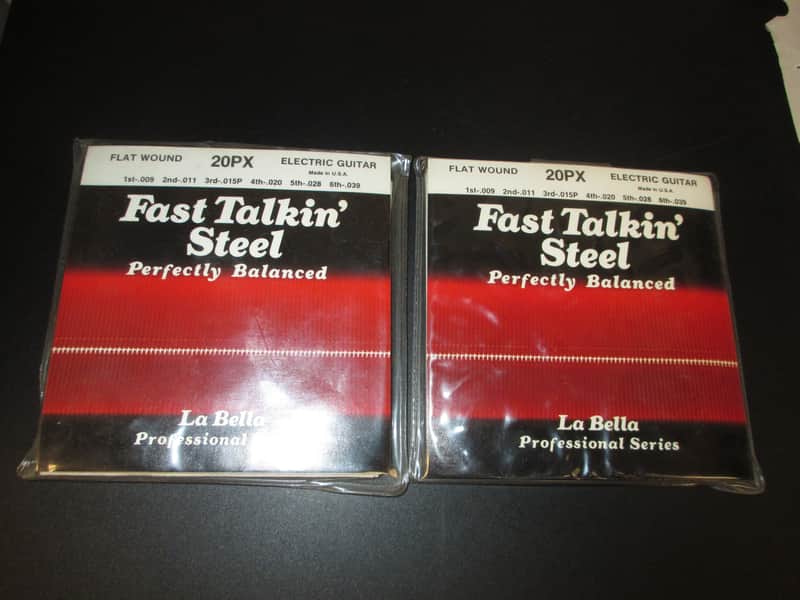 La Bella NOS 2 Sets 20PX Fast Talkin' Steel Flat Wound Electric Guitar Strings 9/39 Gauge 1990s image 1