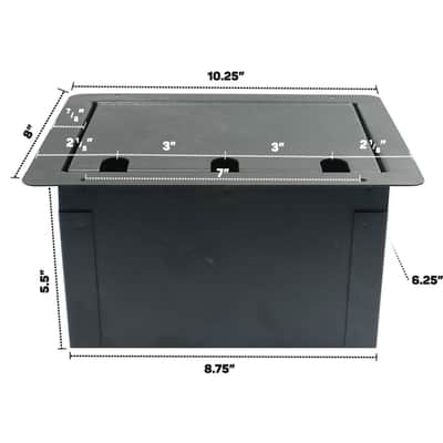 Elite Core FBL8+AC Recessed Floor Box With 8 XLRF + Duplex AC with Back Box image 2