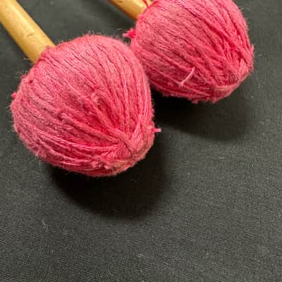 VINTAGE Vic Firth M46 Mike Mainieri Vibe Mallets, Rattan, Pink, 1 Pair-GOOD image 6