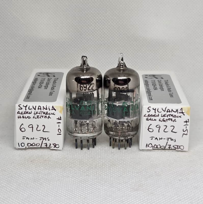 Sylvania JAN 6922 Halo Getter Matched Pair NOS 6DJ8 ECC88 E88CC image 1