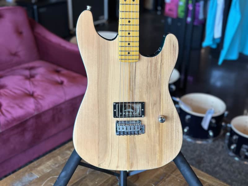 "S-Style" Partscaster with Seymour Duncan JB and Emerson Electronics - Natural Top w/ Green Back image 1