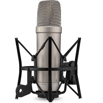 Rode NT1 5th Generation Condenser Microphone (Silver) with Rode PSA1 Desk-Mounted Broadcast Microphone Boom Arm image 7