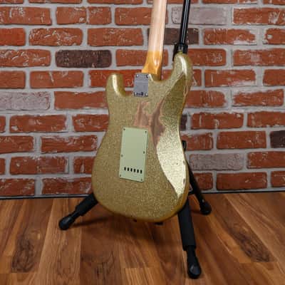 Fender Custom Shop W25 1962 Stratocaster Heavy Relic Gold Sparkle Boos Leather Custom Pickguard 2025 w/OHSC image 8