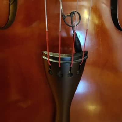 samuel shen SB100 3/4 upright bass with pickup and gig bag image 6