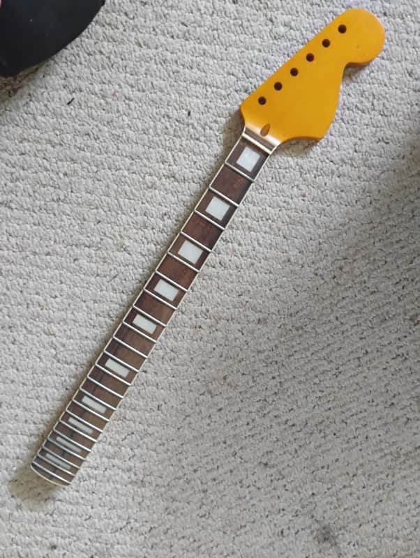 Jazzmaster neck, as new, unusued, Mint condition, white binding, block inlay. Part for project luthier restoration image 1