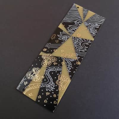9HP Eurorack Blank Panel with artwork by Isn'tses. 3U, Black & Gold Modular Blind Panel, PCB Art, Eurorack Accessories image 5