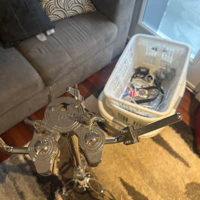 DW DWCP9900 9000 Series Heavy Duty Double-Braced Dual Tom Stand 2010s - Chrome image 3