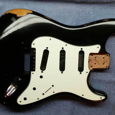 Fender Stratocaster Body Highway One Road Worn Black 2009 image 1