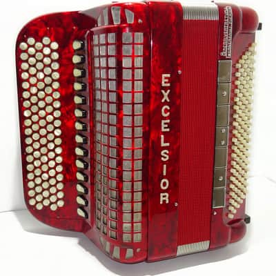 Perfect Excelsior 120 Bass Button Accordion, made in Italy, C System, Double Cassotto, 2538, includes Straps and Hard Case, Professional Accordian! image 6