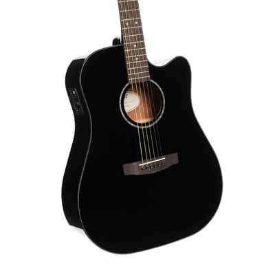 Cort Earth60CEBK | Acoustic / Electric Dreadnought, Gloss Black. New with Full Warranty! image 3