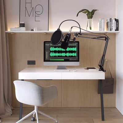 Live Audio BM-800 All Black Series Set Equipment Condenser Microphone Set with Accessories as Shown image 15